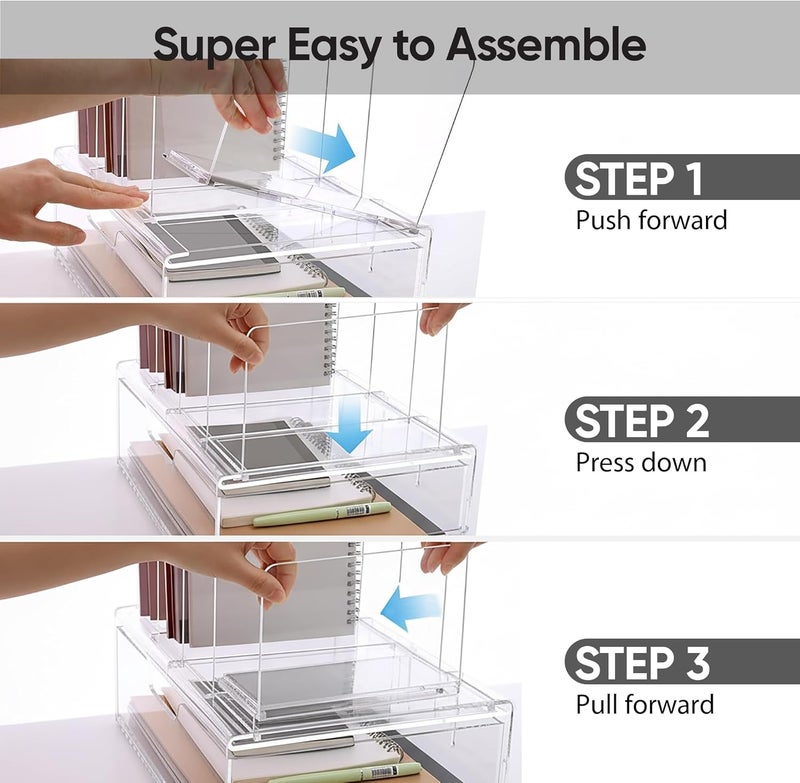 Silreck Acrylic Desktop Organizer Easy-Access Drawer I Clear Desktop Storage for Office, Home,Makeup & Accessories – Multifunctional Organizer for Stationery, Cosmetics & Small Items (PRO26 With Drawer) - Image 5